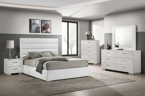 Marcelo 53-inch Upholstered California King Bed White