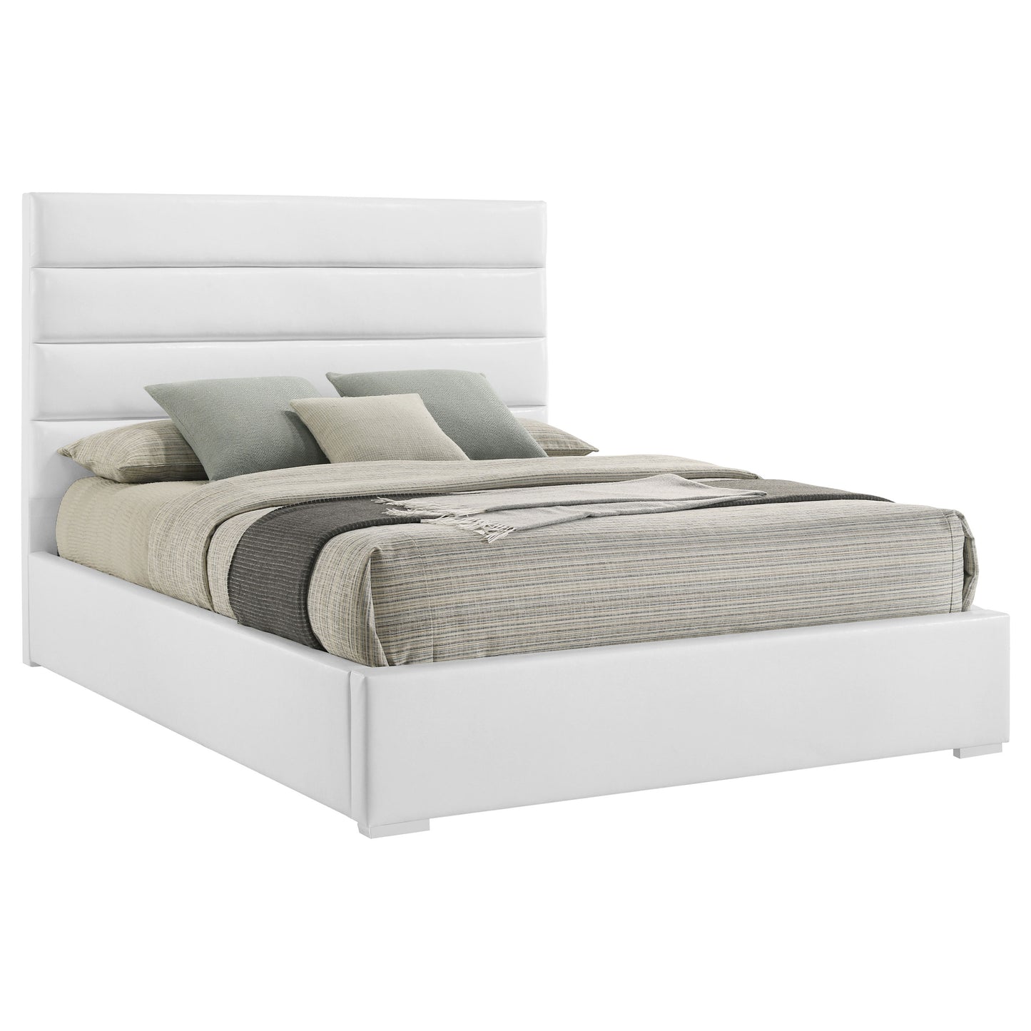 zabka 53-inch upholstered queen platform bed white