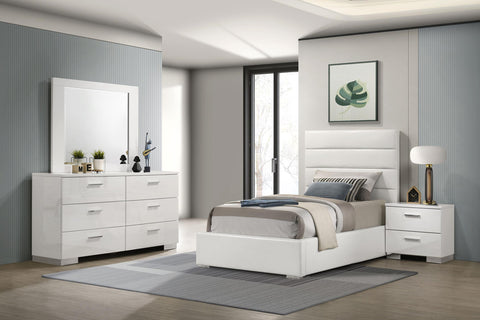 Marcelo 4-piece Twin Bedroom Set White High Gloss