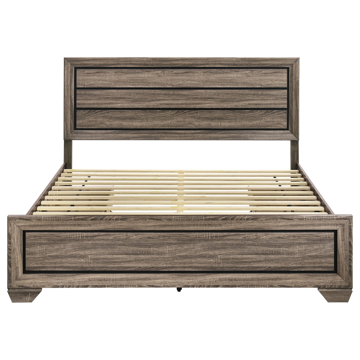 danika wood eastern king storage panel bed washed taupewashed taupe