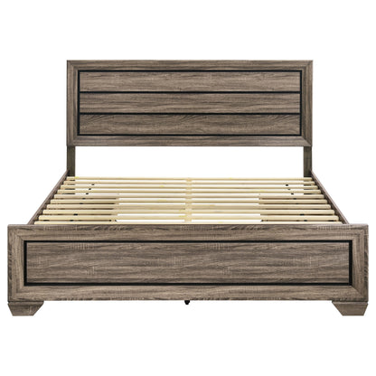 Danika Wood Eastern King Storage Panel Bed Washed TaupeWashed Taupe
