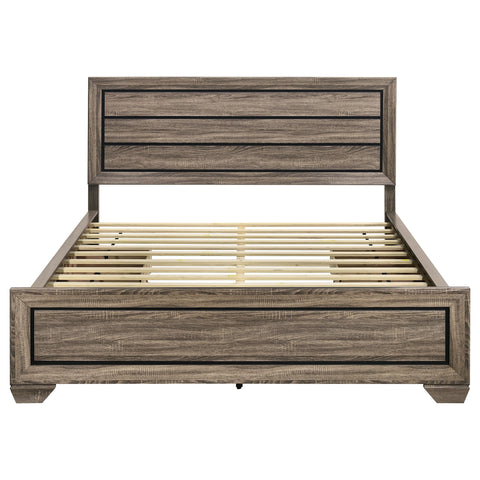 Danika Wood California King Storage Panel Bed Washed TaupeWashed Taupe