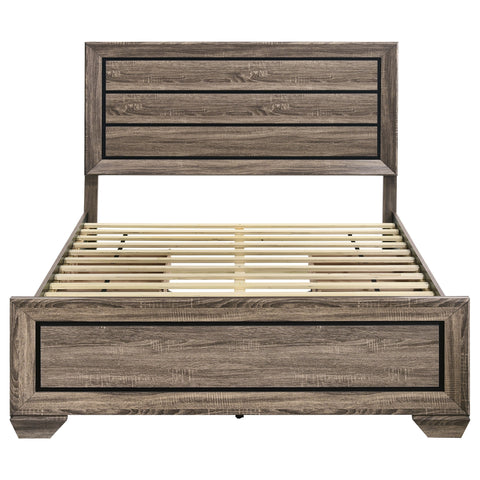 Danika Wood Queen Storage Panel Bed Washed TaupeWashed Taupe