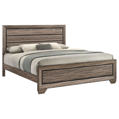 Danika Wood Eastern King Panel Bed Washed TaupeWashed Taupe