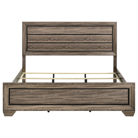 Danika Wood Eastern King Panel Bed Washed TaupeWashed Taupe