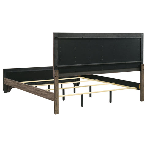 Danika Wood Eastern King Panel Bed Washed TaupeWashed Taupe