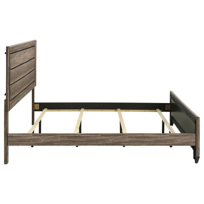 Danika Wood Eastern King Panel Bed Washed TaupeWashed Taupe