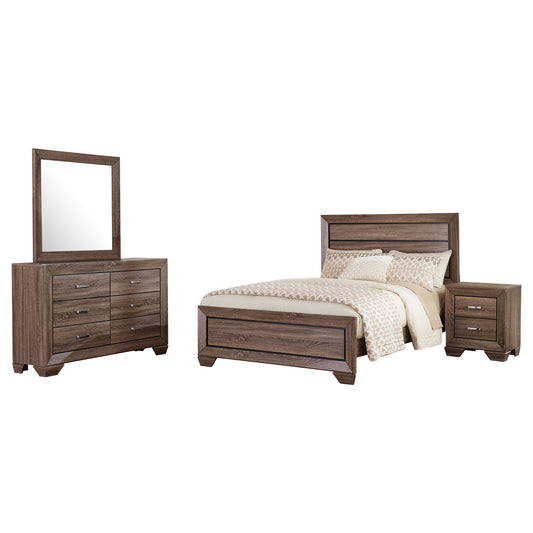 Cyclamen 4-piece California King Bedroom Set Washed Taupe
