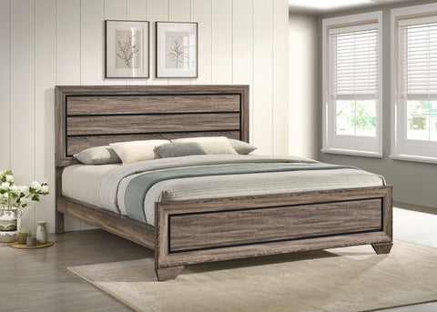 Danika Wood California King Panel Bed Washed TaupeWashed Taupe