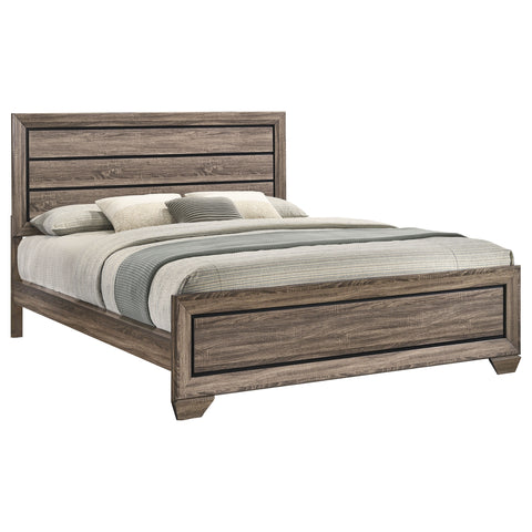 Danika Wood California King Panel Bed Washed TaupeWashed Taupe