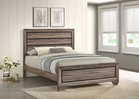 Danika Wood Queen Panel Bed Washed TaupeWashed Taupe