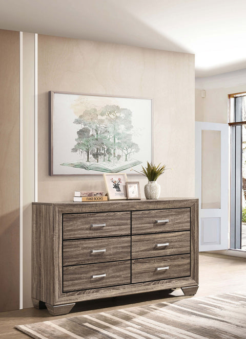 Danika 6-drawer Dresser Washed TaupeWashed Taupe