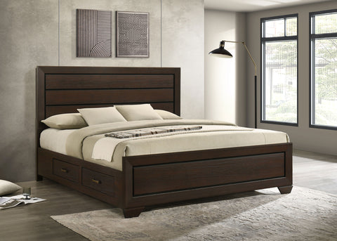 Danika Wood Eastern King Storage Panel Bed Dark CocoaDark Cocoa
