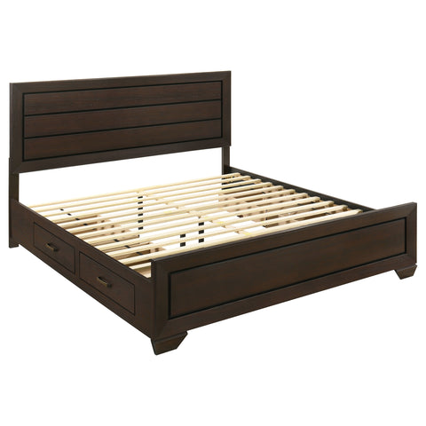 Danika Wood Eastern King Storage Panel Bed Dark CocoaDark Cocoa