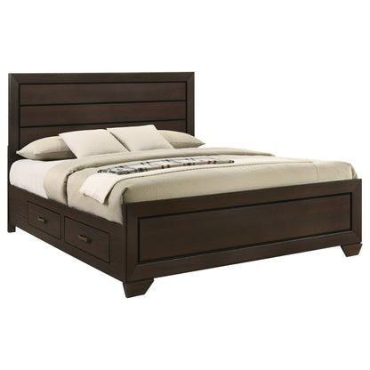 Danika Wood Eastern King Storage Panel Bed Dark CocoaDark Cocoa