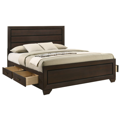 Danika Wood Eastern King Storage Panel Bed Dark CocoaDark Cocoa