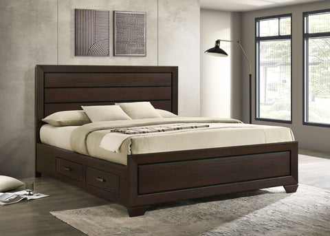 Danika Wood California King Storage Panel Bed Dark CocoaDark Cocoa