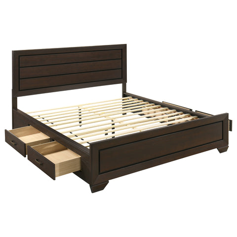 Danika Wood California King Storage Panel Bed Dark CocoaDark Cocoa