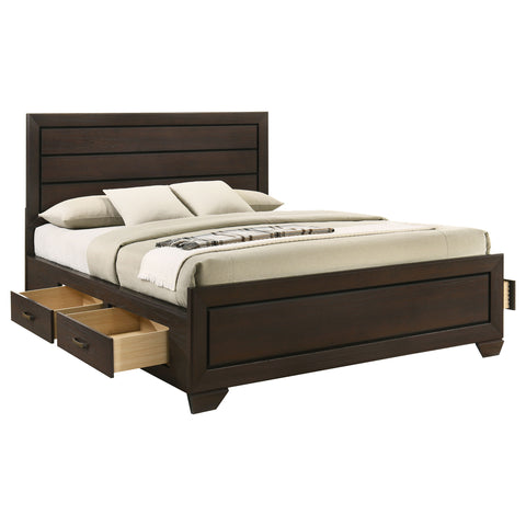 Danika Wood California King Storage Panel Bed Dark CocoaDark Cocoa