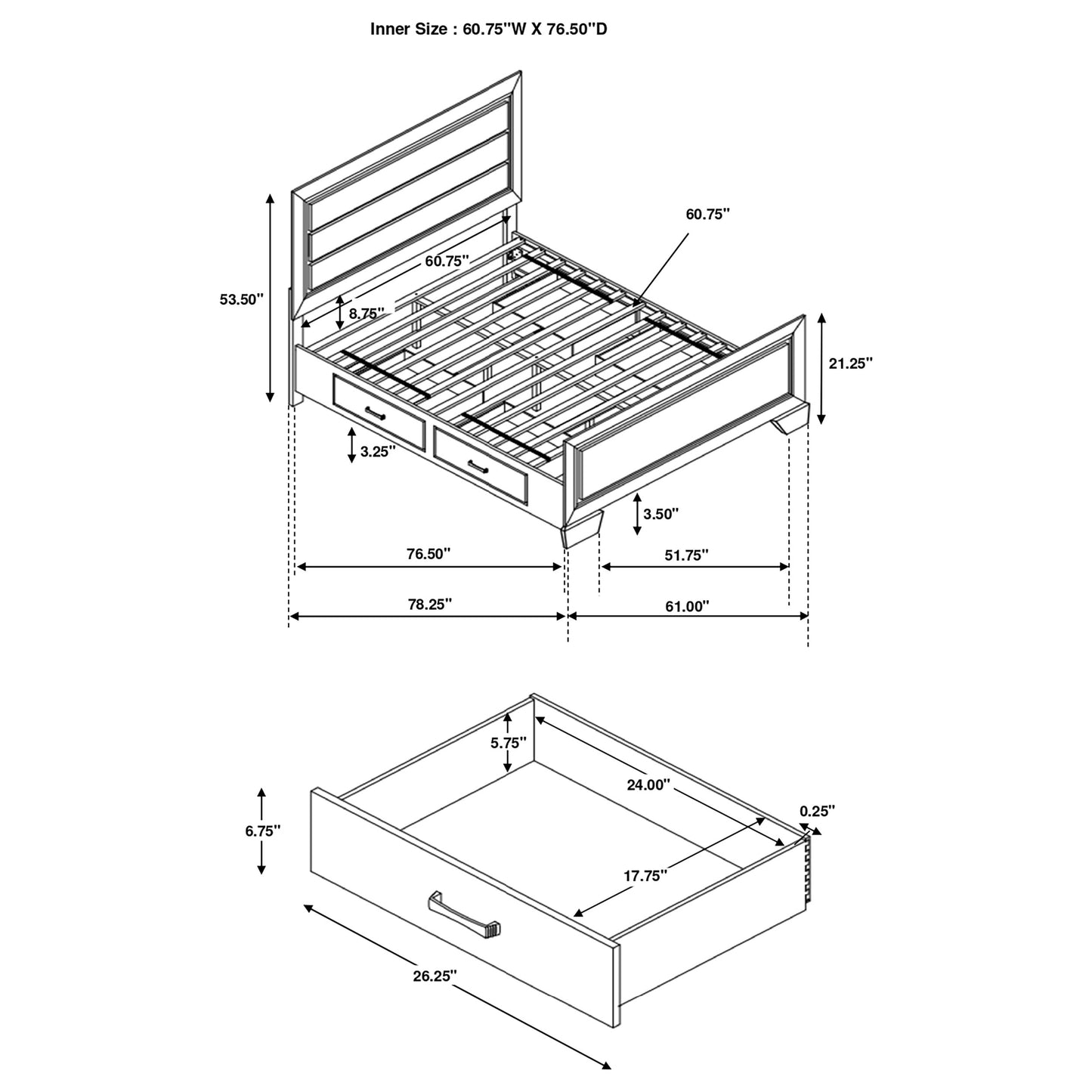 queen storage bed