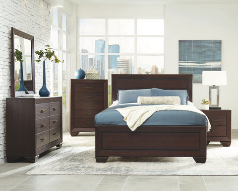Cyclamen 5-piece Eastern King Bedroom Set Dark Cocoa