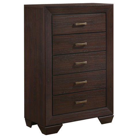 Cyclamen 5-piece Eastern King Bedroom Set Dark Cocoa