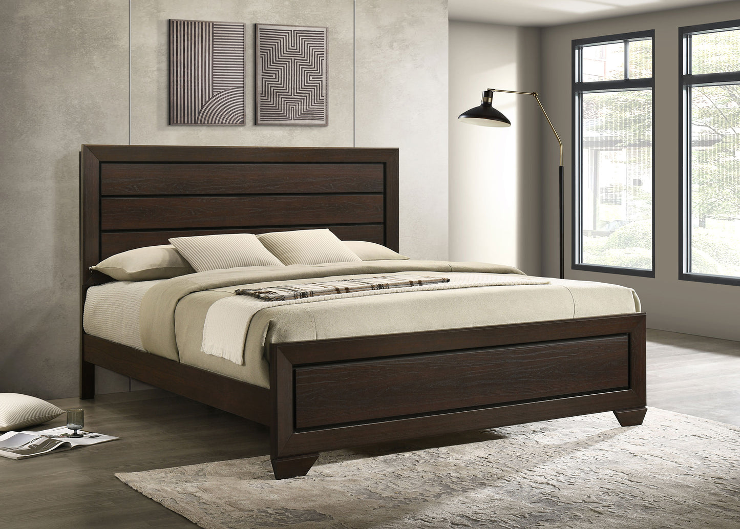 danika wood eastern king panel bed dark cocoadark cocoa