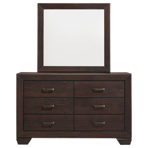 Danika 6-drawer Dresser with Mirror Dark CocoaDark Cocoa