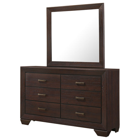 Danika 6-drawer Dresser with Mirror Dark CocoaDark Cocoa