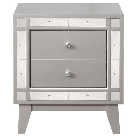 Kessler 2-drawer Nightstand Metallic Mercury
