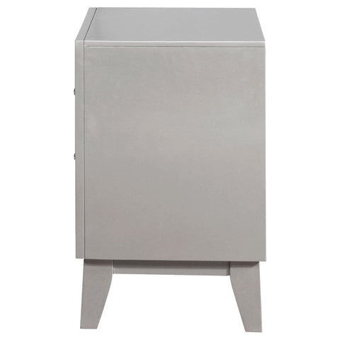 Kessler 2-drawer Nightstand Metallic Mercury