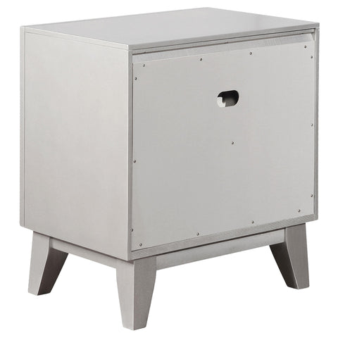 Kessler 2-drawer Nightstand Metallic Mercury