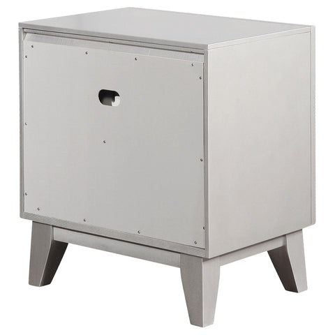 Kessler 2-drawer Nightstand Metallic Mercury