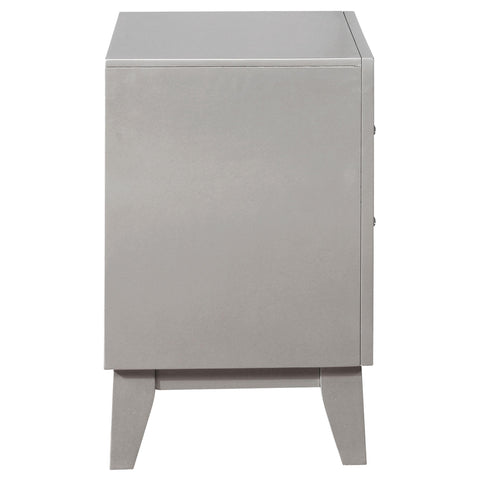 Kessler 2-drawer Nightstand Metallic Mercury