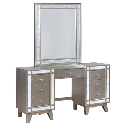 Ellorie Vanity Table Set with Stool Metallic Mercury