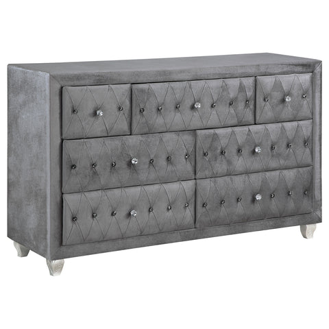Colleen 7-drawer Upholstered Dresser GreyGrey