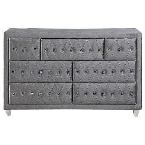 Colleen 7-drawer Upholstered Dresser GreyGrey