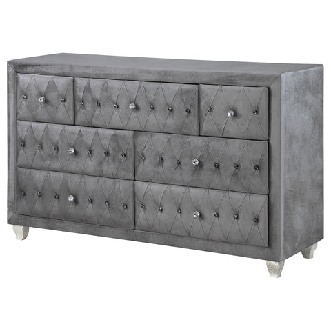Colleen 7-drawer Upholstered Dresser GreyGrey