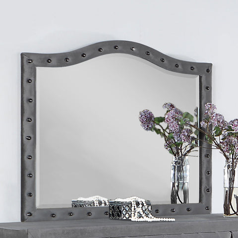 Colleen Upholstered Dresser Mirror GreyGrey