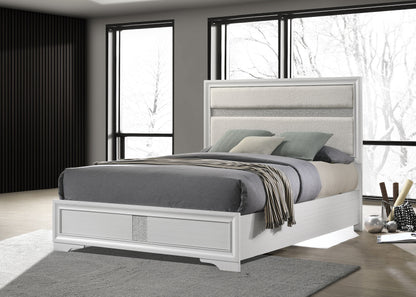 Townsend 55-inch Upholstered Full Panel Bed White