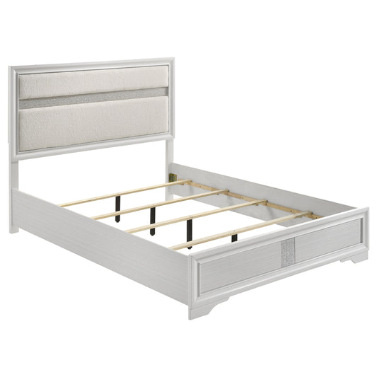 Townsend 55-inch Upholstered King Panel Bed White