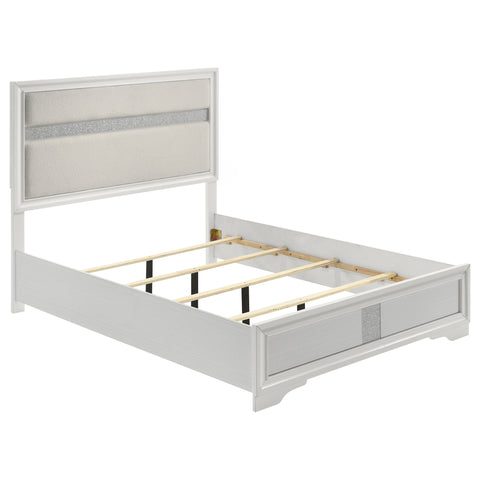 Olvera 54-inch Upholstered Queen Panel Bed WhiteWhite