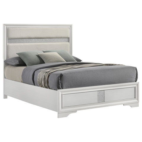 Olvera 54-inch Upholstered Queen Panel Bed WhiteWhite