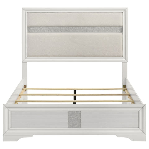 Olvera 54-inch Upholstered Queen Panel Bed WhiteWhite