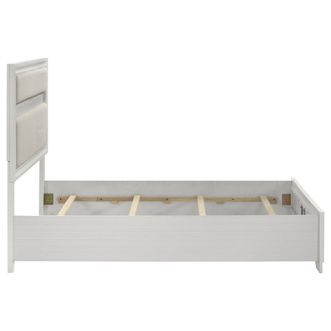 Olvera 54-inch Upholstered Queen Panel Bed WhiteWhite