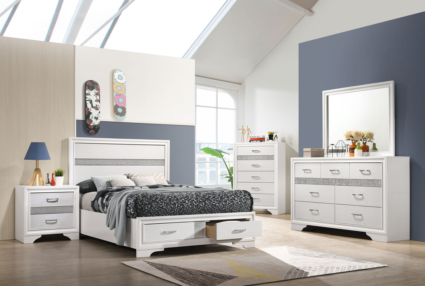 narcissa 5-piece full bedroom set white