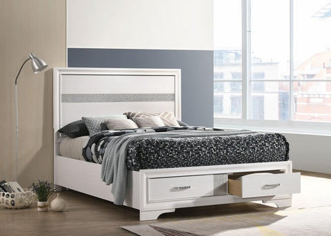 Olvera 51-inch Wood Full Storage Panel Bed WhiteWhite