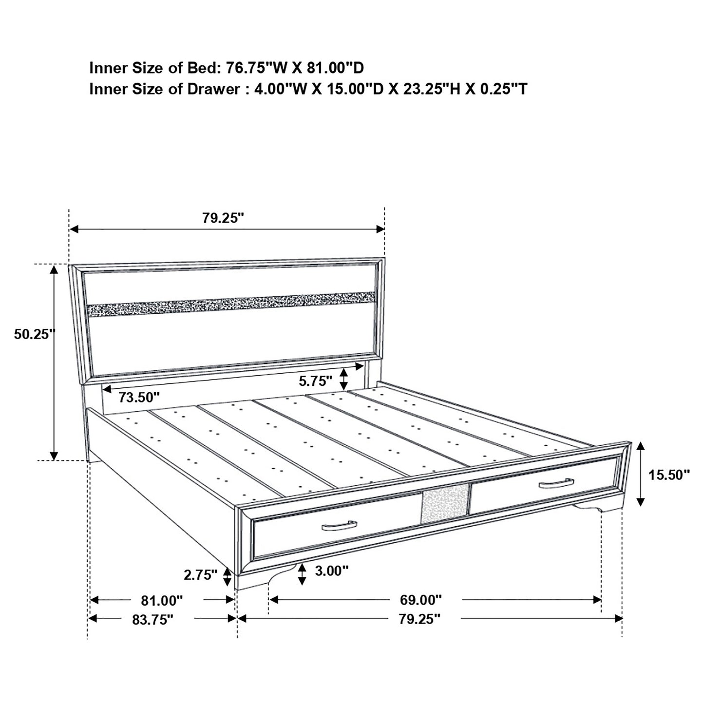 eastern king storage bed