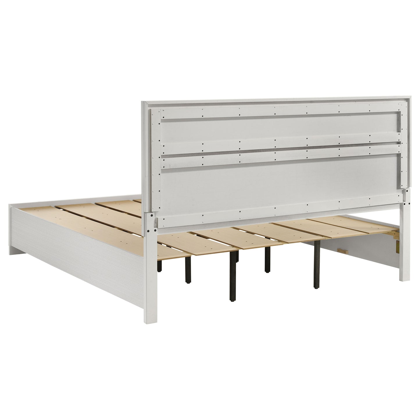 olvera 51-inch wood eastern king storage panel bed whitewhite