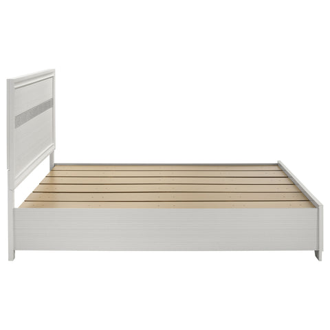 Olvera 51-inch Wood Eastern King Storage Panel Bed WhiteWhite